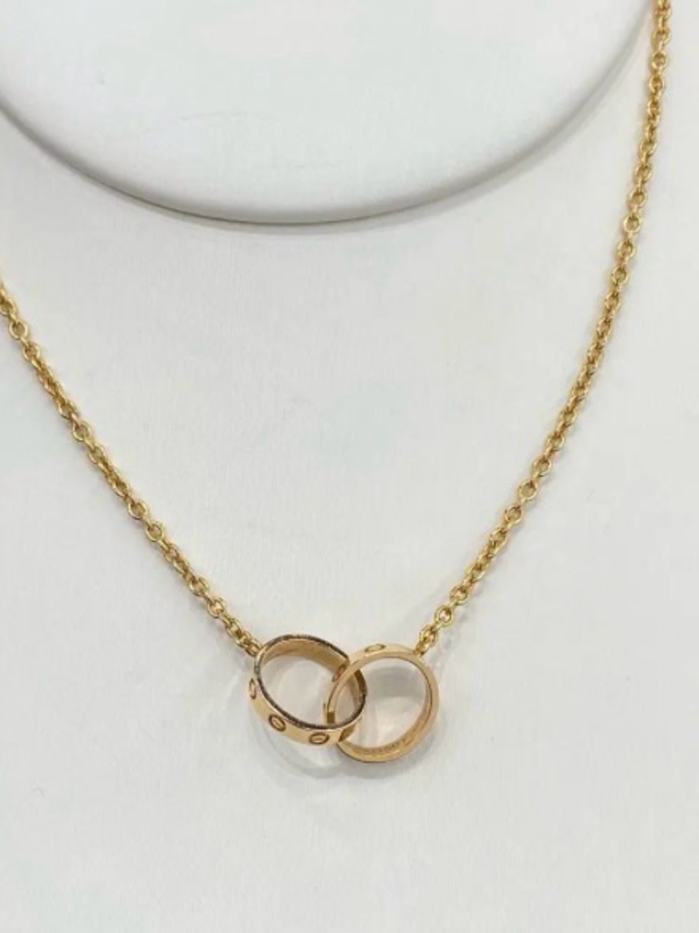 Gold Interlocking Ring Necklace - Women Jewelry